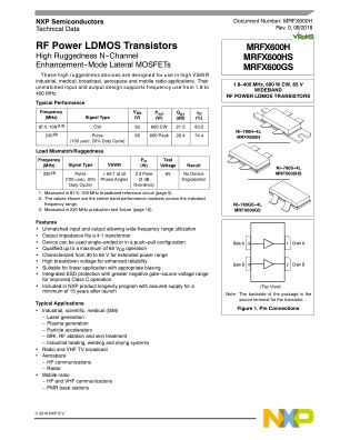MRFX600H 数据手册首页