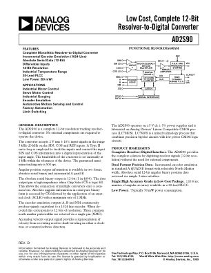 AD2S90 数据手册首页