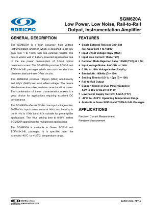 SGM620A datasheet cover page