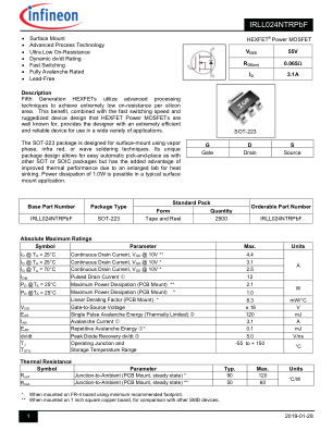 IRLL024N datasheet cover page