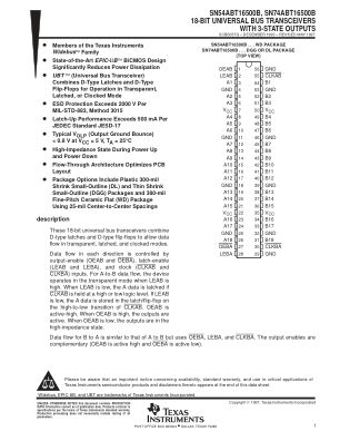 SN74ABT16500B 数据手册首页