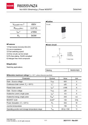 R6055VNZ4 datasheet cover page