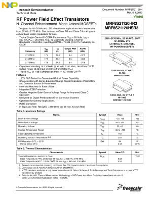 MRF8S21120H 数据手册首页