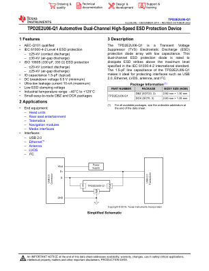 TPD2E2U06-Q1 数据手册首页