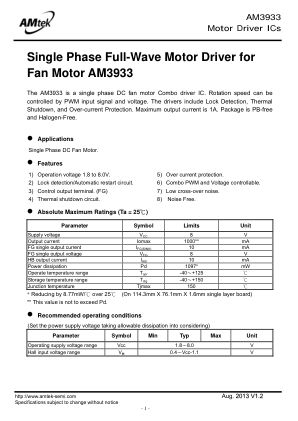 AM3933 datasheet cover page