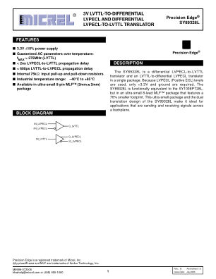 SY89328LMG-TR datasheet cover page