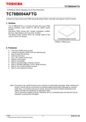 TC78B004AFTG datasheet cover page