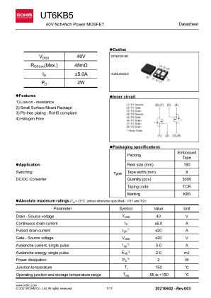 UT6KB5 数据手册首页