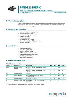 PMEG2015EPK datasheet cover page