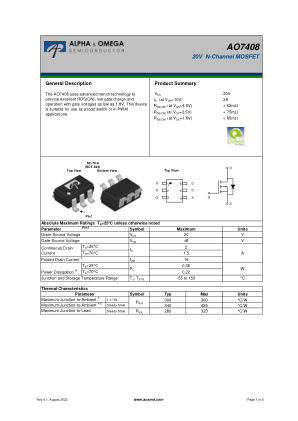 AO7408 datasheet cover page