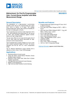 MAX49918 datasheet cover page