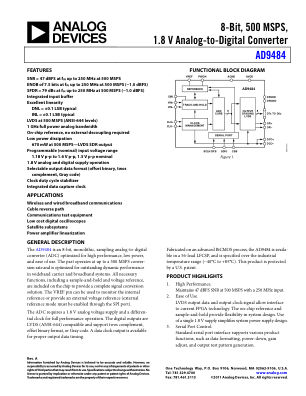 AD9484 datasheet cover page
