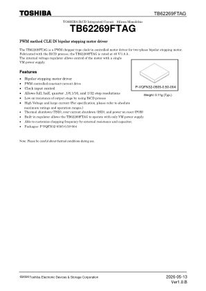 TB62269FTAG datasheet cover page