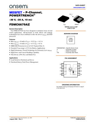 FDMC6679AZ datasheet cover page