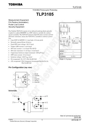 TLP3105 datasheet cover page