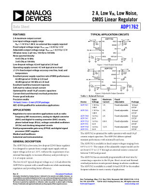 ADP1762 数据手册首页