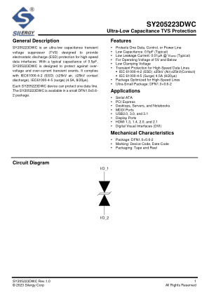 SY205223DWC datasheet cover page
