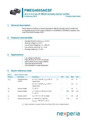 PMEG4005AESFYL 数据手册首页