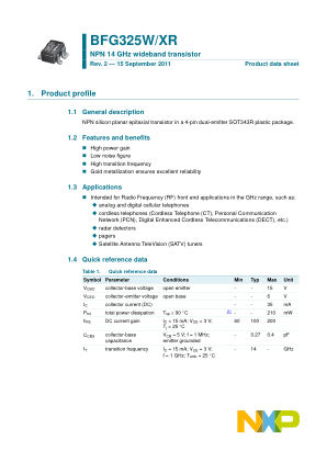 BFG325W datasheet cover page