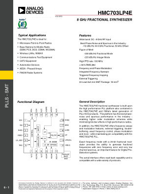 HMC703 datasheet cover page