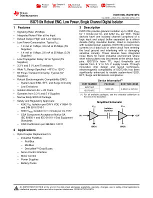 ISO7310FC datasheet cover page