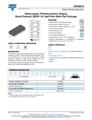 SFH6916 datasheet cover page