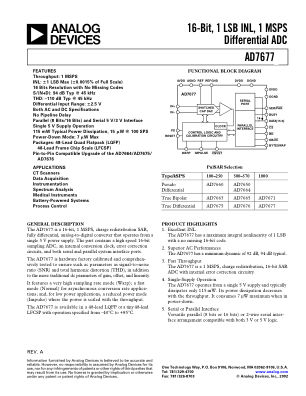 AD7677 数据手册首页