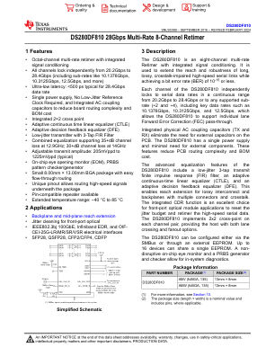 DS280DF810 datasheet cover page