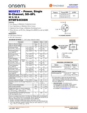 NTMFS4C08N 数据手册首页