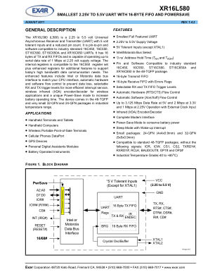 XR16L580 数据手册首页