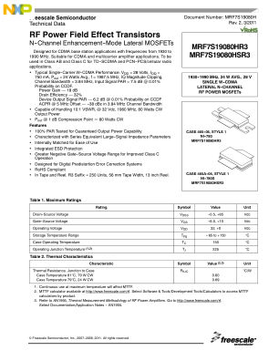 MRF7S19080H datasheet cover page