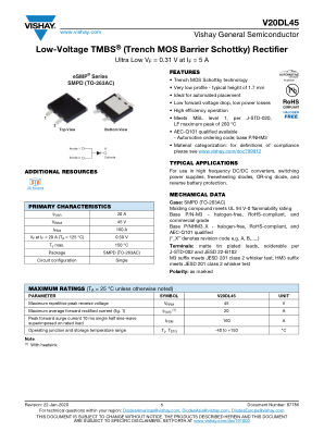 V20DL45 datasheet cover page