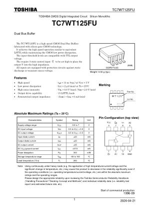 TC7WT125FU datasheet cover page