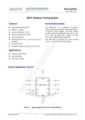 AW17445FCR datasheet cover page