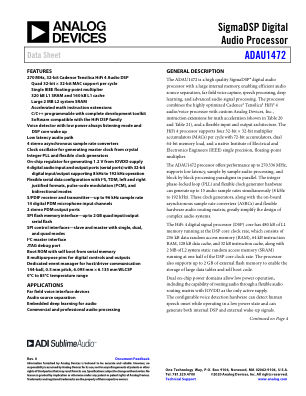 ADAU1472 数据手册首页