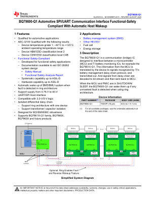 BQ79600-Q1 datasheet cover page