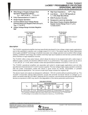 TLV2341 datasheet cover page