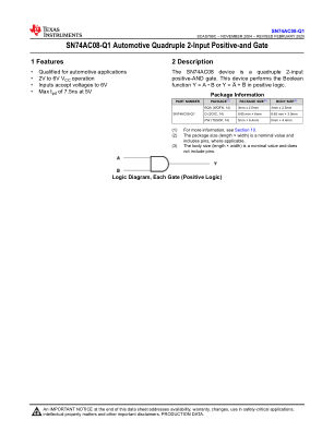 SN74AC08-Q1 数据手册首页