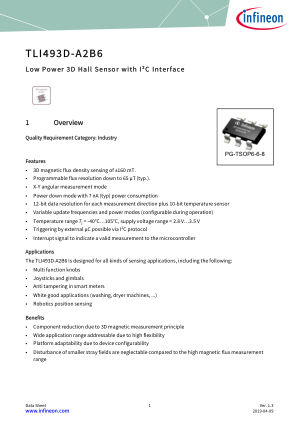 TLI493D-A2B6 datasheet cover page