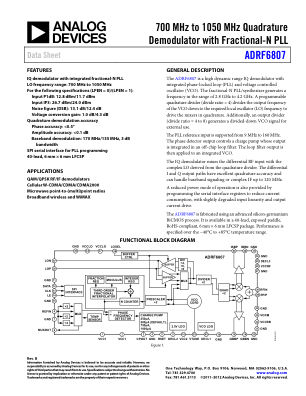 ADRF6807 datasheet cover page