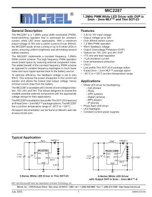 MIC2287-34YML-TR 数据手册首页