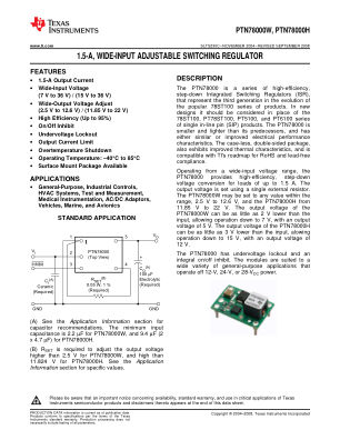 PTN78000W datasheet cover page