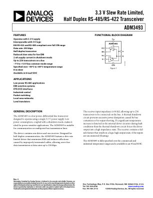 ADM3493 datasheet cover page