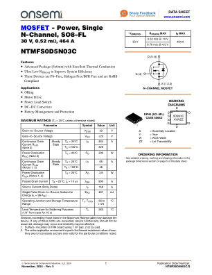 NTMFS0D5N03C datasheet cover page