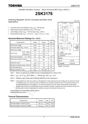 2SK3176 datasheet cover page