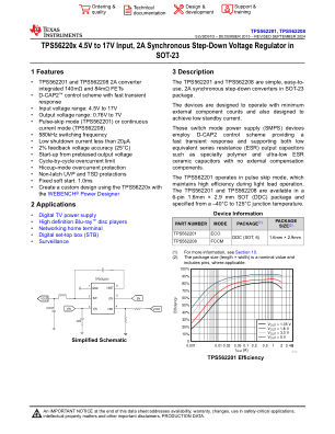 TPS562208 datasheet cover page