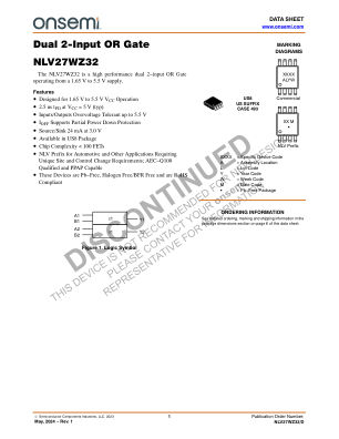 NLV27WZ32 datasheet cover page