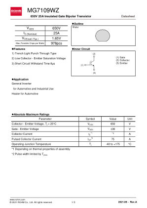 MG7109WZ datasheet cover page