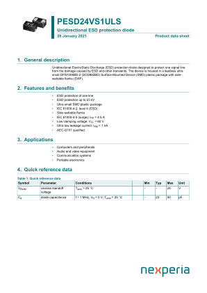 PESD24VS1ULSYL datasheet cover page