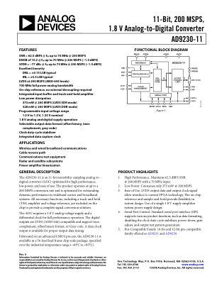 AD9230-11 数据手册首页